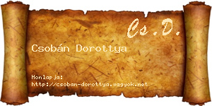 Csobán Dorottya névjegykártya